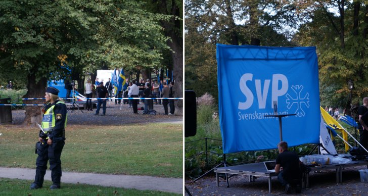 Svenskarnas parti, Stockholm, Polisen